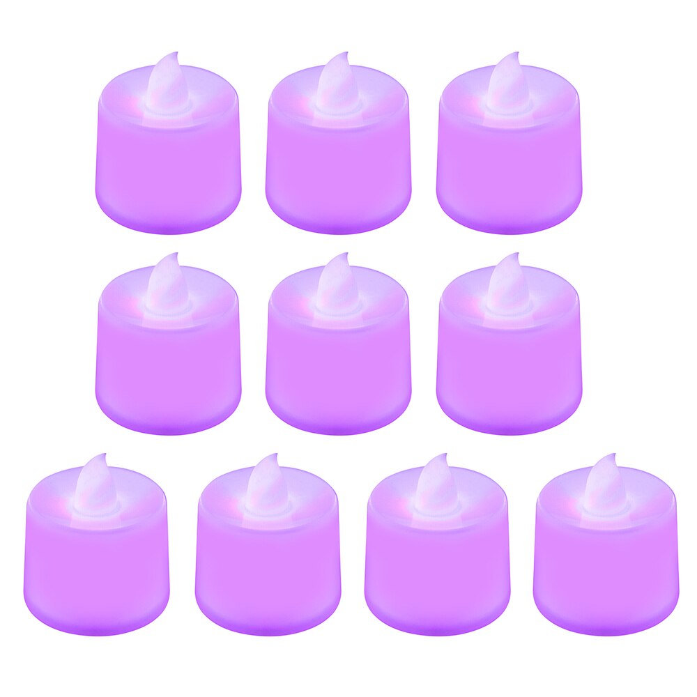 1pcs Flameless Amber Candles Electronic Led Candle Light / Yellow Led Tea Lights / Romantic Home Love Decoration Candle Wax: Purple