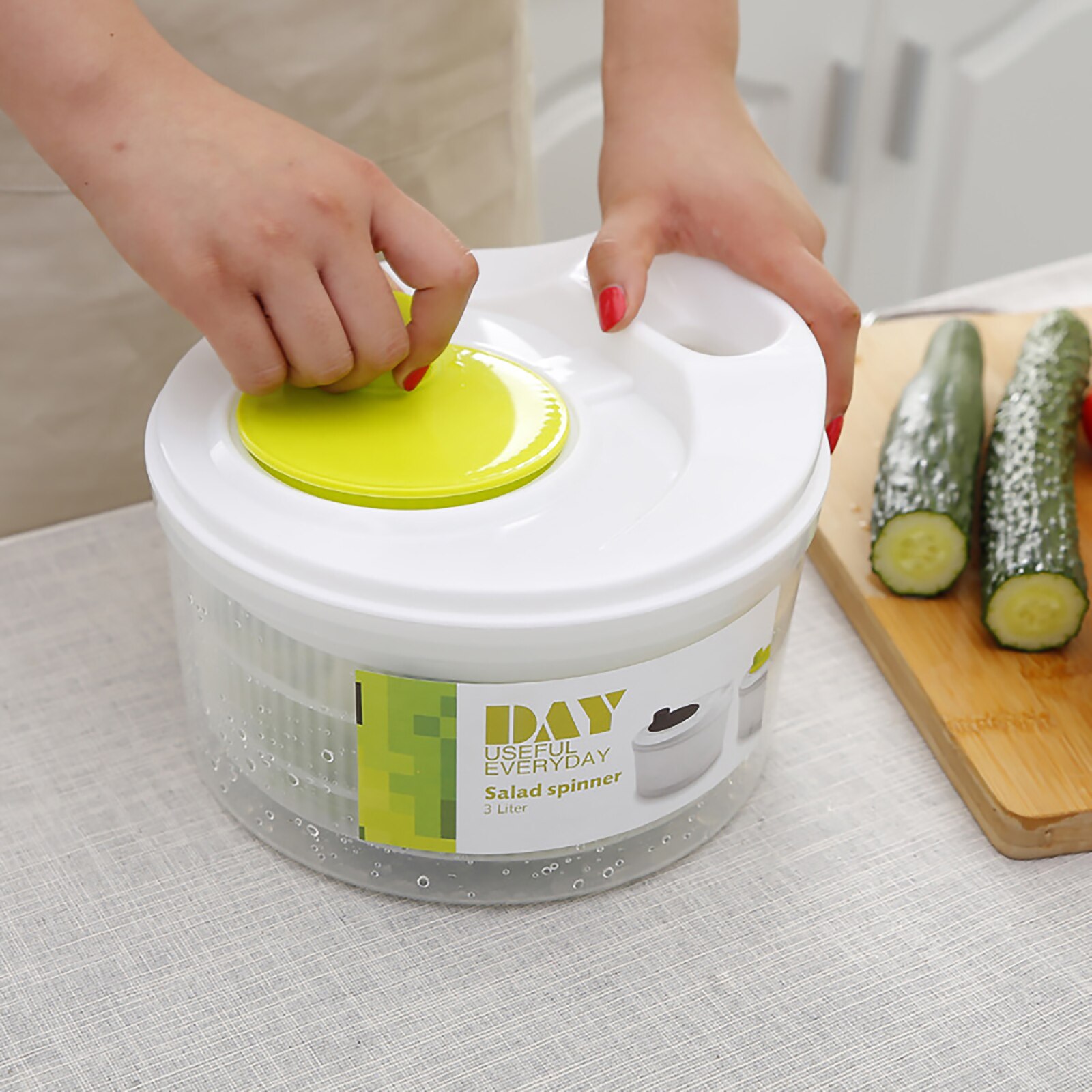 Salade Spinner Sla Droger Spin Veilig Niet Giftig Handleiding Salade Groenten Dehydrator Hoge Snelheid Centrifugale Afdruiprek Mand