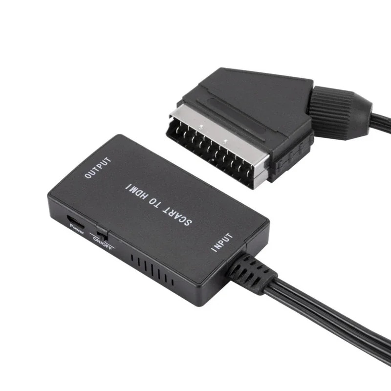 SCART To HDMI-Compatible Converter with Cable 1080P Scart In HDMI Out HD 720P/1080P Switch Video Audio Converter Adapter for TV
