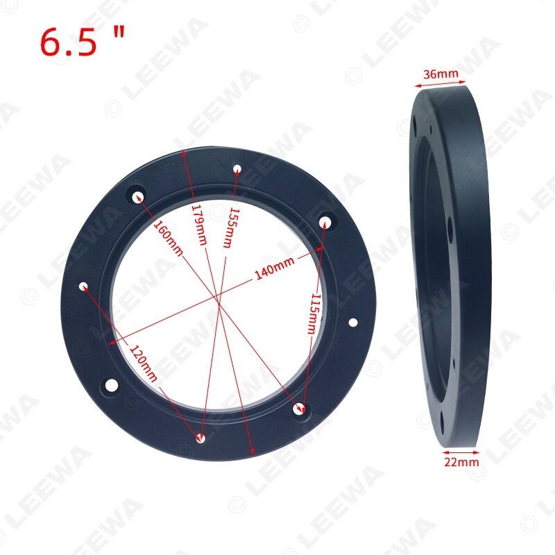 LEEWA 2pc 4" 5" 6" 6.5" Car Universal Stereo Speaker Spacer Adapter Beveled Speaker Mat for General Use All Cars Anti-Slip Mat