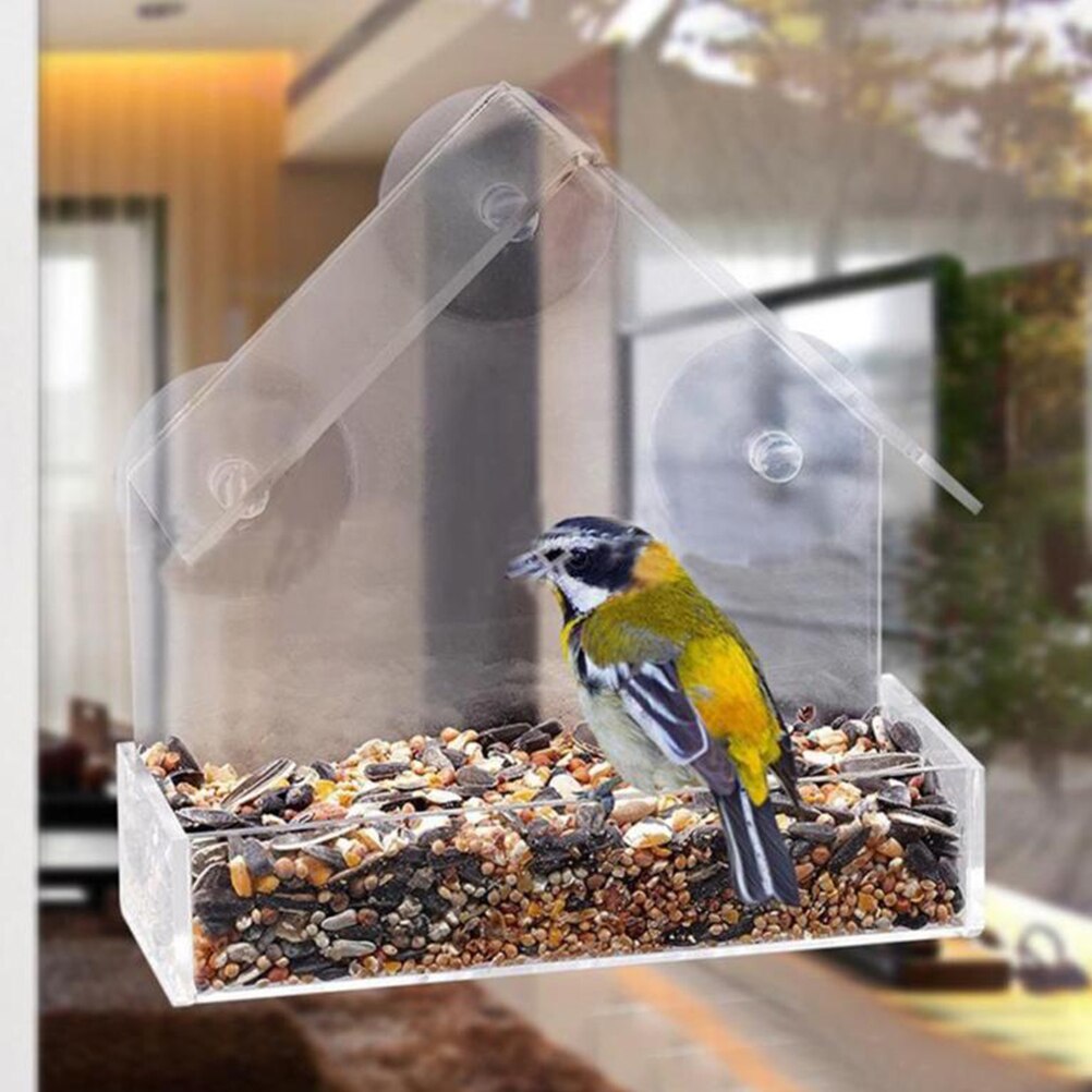 Hanging Bird Feeder Outdoor Birds Feeding Window Bird Feeders Birdhouse With Suction Outdoor Garden Feeding
