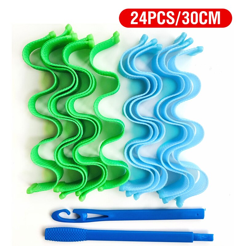 30Cm/50Cm Haar Rollen Duurzaam Spiraal Kapsel Roller Sticks Diy Slak Vorm Haar Curler Wave Haar Styler: 24PCS 30CM-B