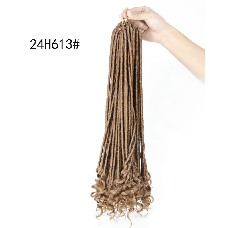 LISI GIRL Dreadlocks Crochet Braids Jumbo Dread Hairstyle Ombre Color Synthetic Faux Locs Braiding Hair Extensions For Women: 4/27HL