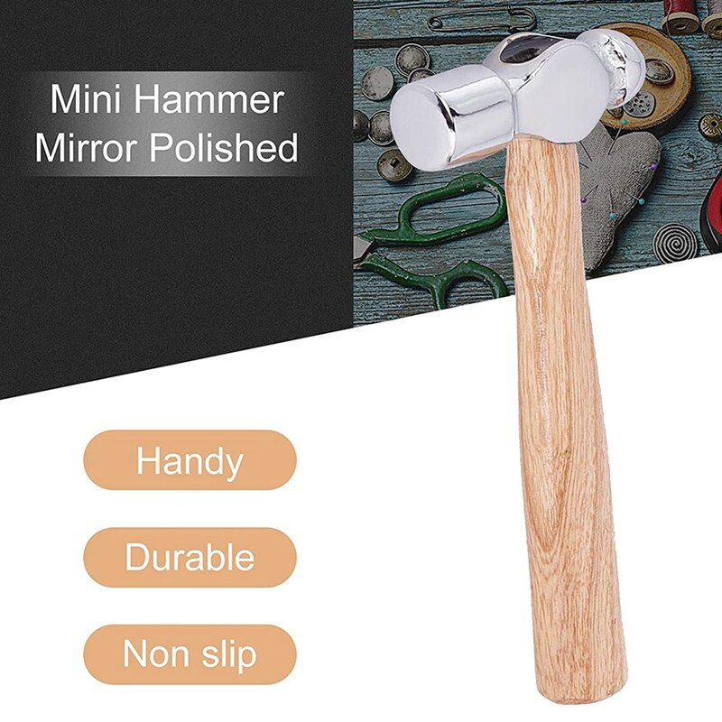 2Pcs Ball Peen Hammer 4Oz Metal Jewelry Hammer Dual-Sided Metal Hammer Portable Steel Hammer 15.5cm/6.1inch