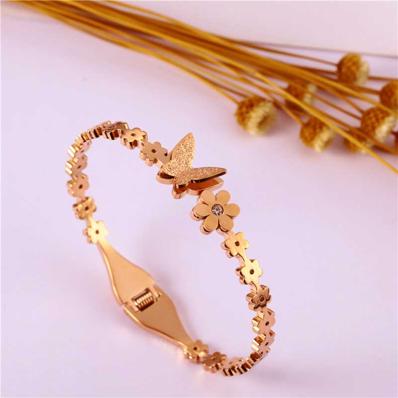 OUFEI Butterfly Bracelets Bangles For Women Stainless Steel Jewelry Cuff Bracelet Jewellery Accessories