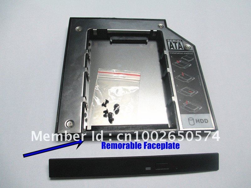 2nd HDD Hard Drive caddy Adapter 12.7mm Universal SATA TO SATA for laptop