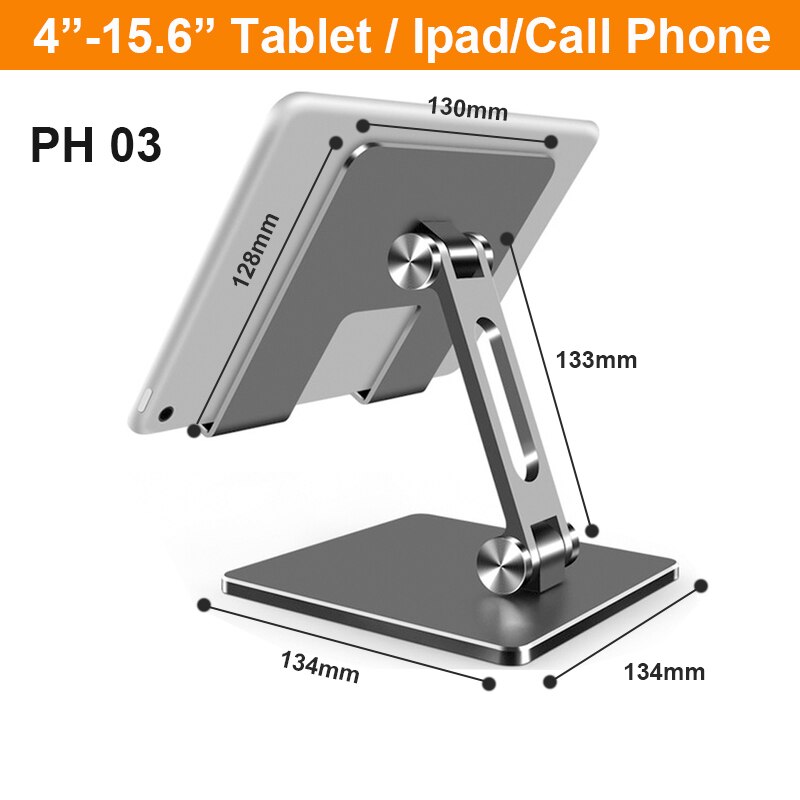 Foldable Metal Desk Tablet Stand for iPhone iPad Xiaomi Adjustable Desktop Cell Phone Holder Universal iPad Accessories Soporte: Gray C