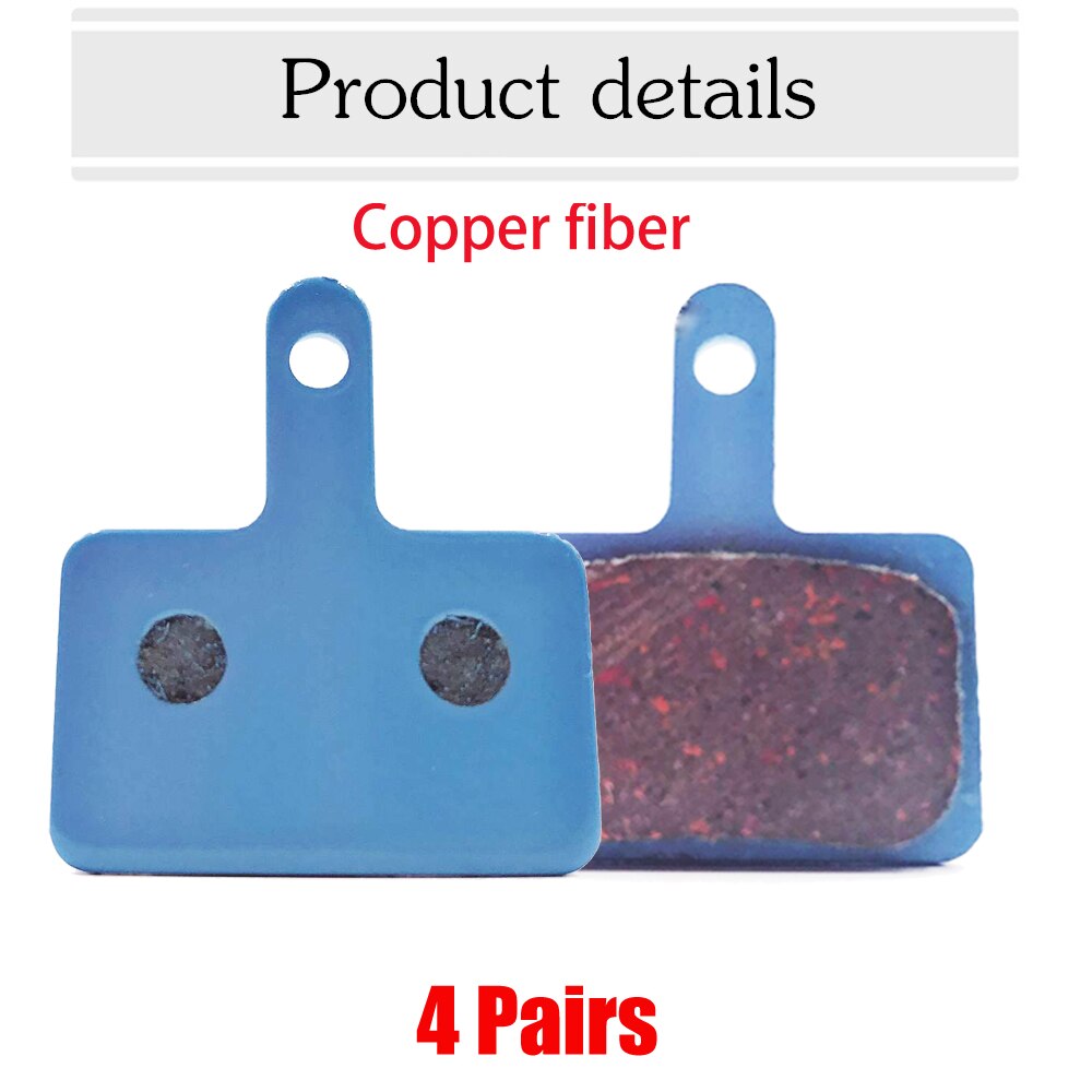 Fiets Schijfrem Pads 4 Pairs Mountainbike Koperen Semimetal Hydraulische Schijfremblokken Voor Shimano Fiets Onderdelen Vervanging: Copper fiber