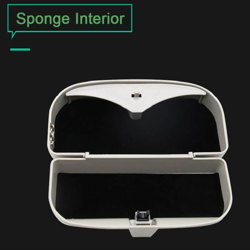 Universell bilvisir solbrilleveske enhånds enkelt trykk solbrilleholder med kortspor