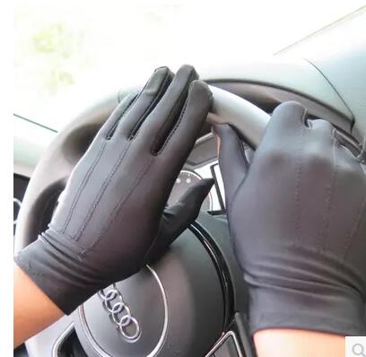 Spring and Summer men's thin Large white Etiquette gloves male plus size elastic gloves TB631: black