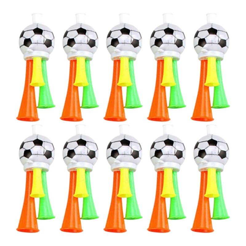 10Pcs Sport Game Trompet Speelgoed Drie Tone Vuvuzela Stadion Horens Voetbalfans Lawaaimaker Juichen Props Voor Voetbal: Deep Blue