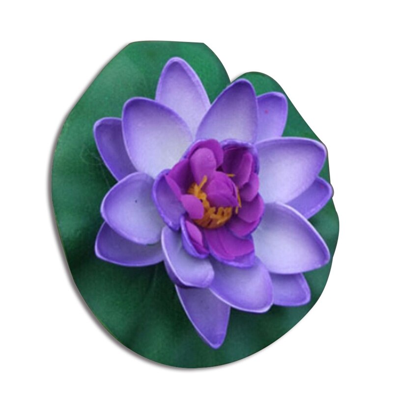 5Pcs Kunstmatige Drijvende Waterlelie Eva Lotus Bloem Vijver Decor 10Cm Rood Geel Blauw Roze Licht Roze Zwembad simulatie Lotus