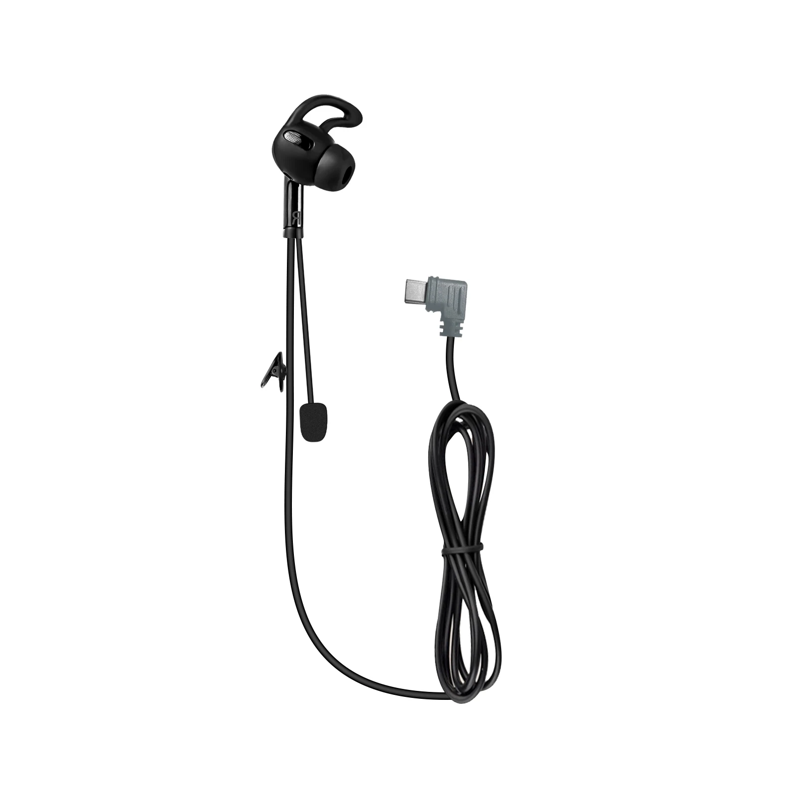 Para EJEAS V6 Pro + casco de motocicleta intercomunicador Bluetooth interfaz tipo C auriculares de árbitro intrauditivos adecuados: Negro