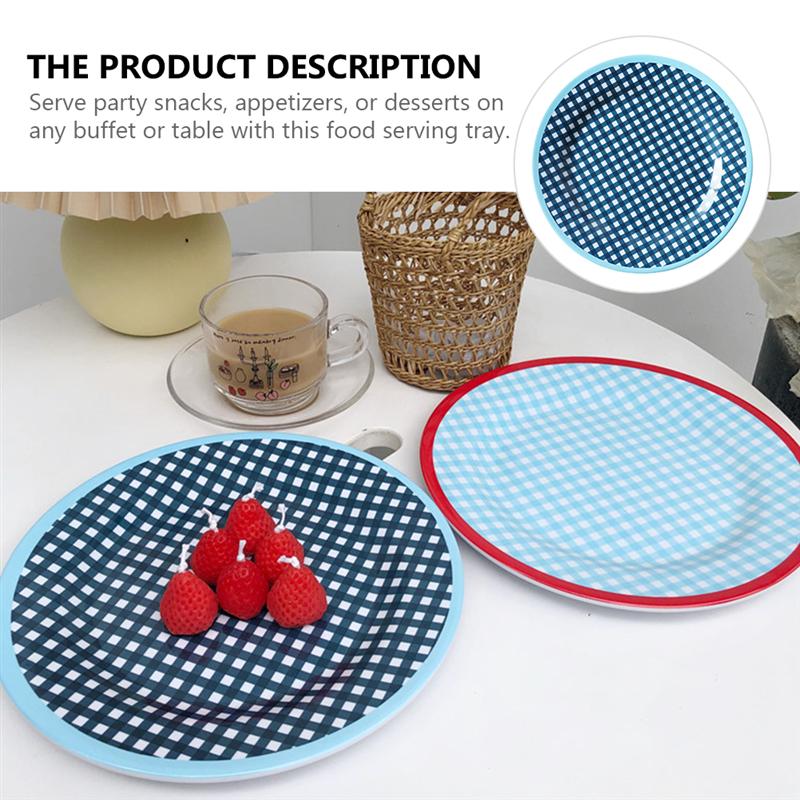 Plato de almacenamiento de forma redonda de 9 pulgadas, plato para cena, fruta, Sushi, aperitivo, postre, pastel, bandeja de pastelería, vajilla de cocina, decoración