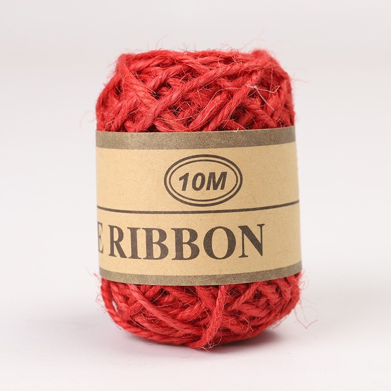 Corde de jute en chanvre 10 mètres, bricolage couture macramé fil de ficelle de couleur vase décoration Textile de maison artisanat fait à la main accessoires 1mm: Red rope