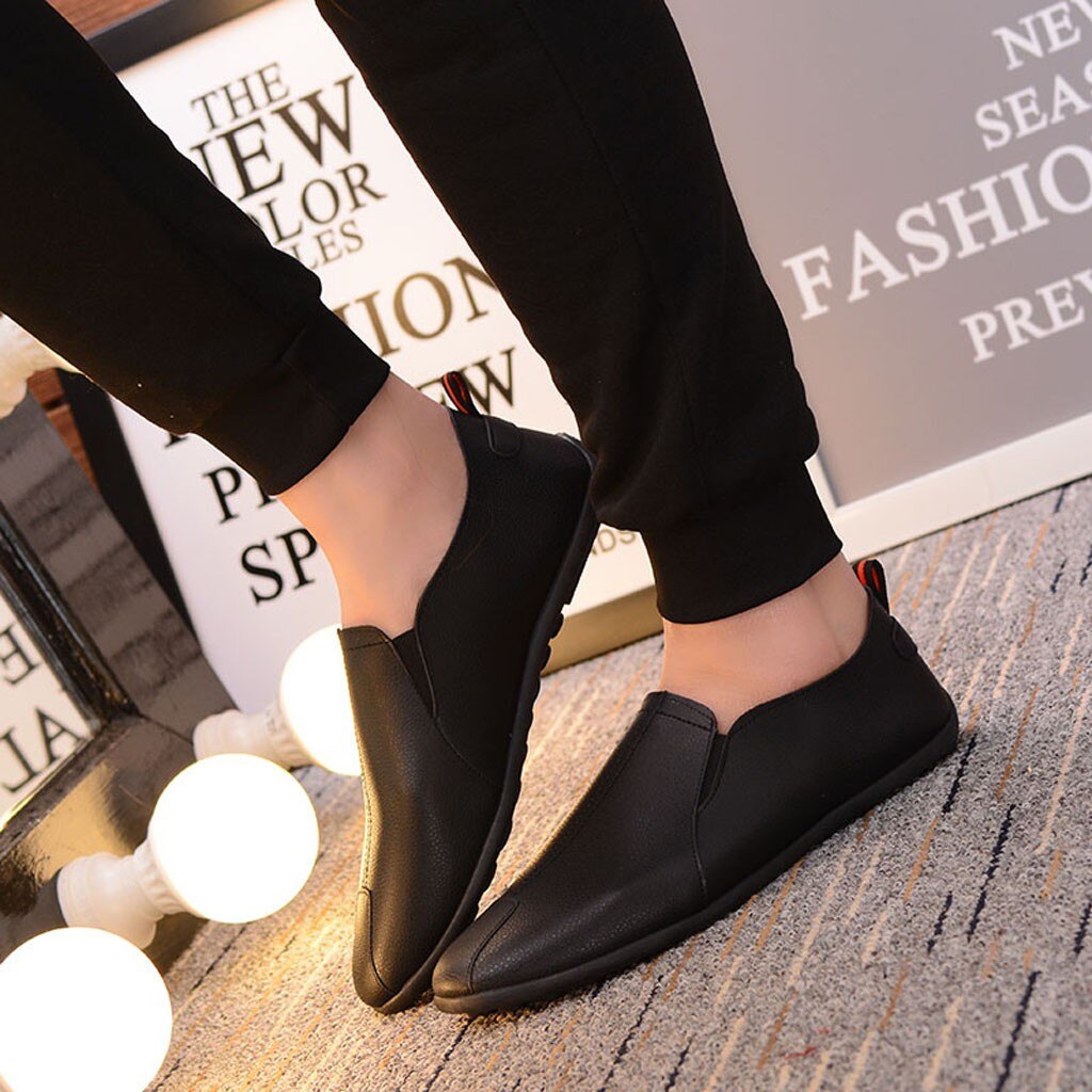 causal men shoes Leather Casual Slip-On Breathable Driving Boat Shoes Dress Shoes sapato social masculino #y2