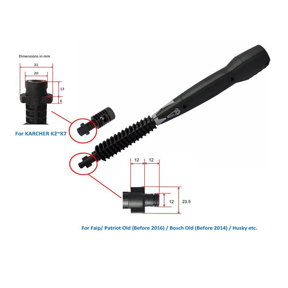 Pressure Washer Wand Adjustable Jet Tips rotating Nozzle Cleaning Washer For Garden Cleaning Plant Irrigation