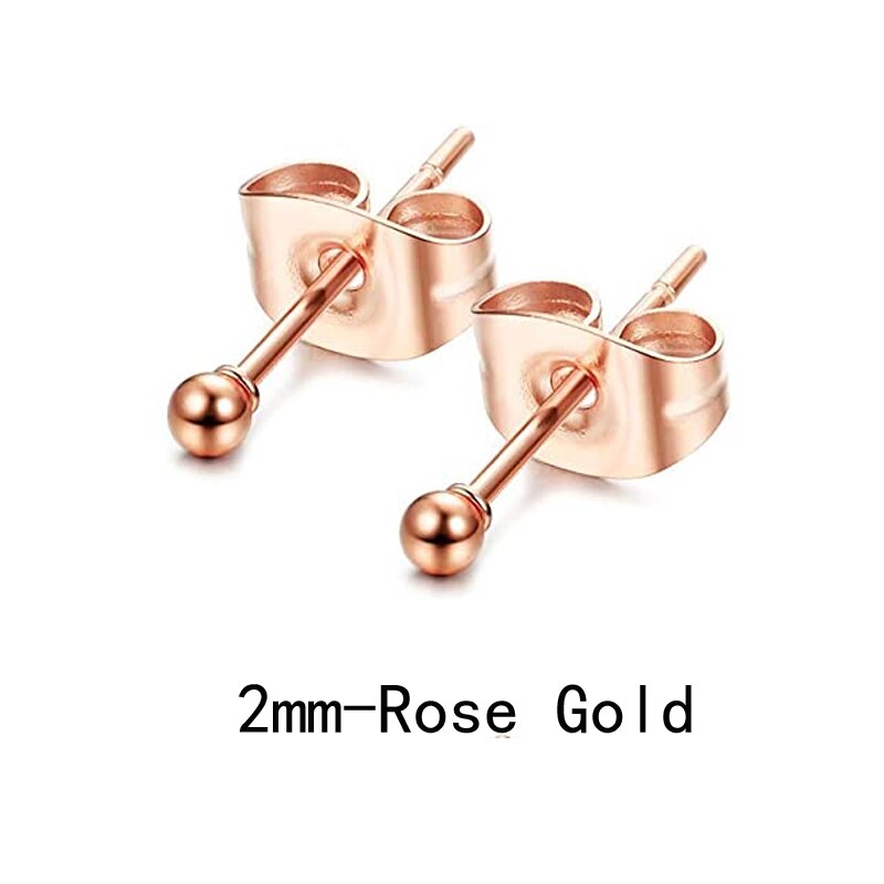 9 Paare/18 Stck rostfrei Stahl 2mm klein Ohrringe Damen Männer runden Knorpel Ohrringe einstellen: Stil A Rose-1Paare