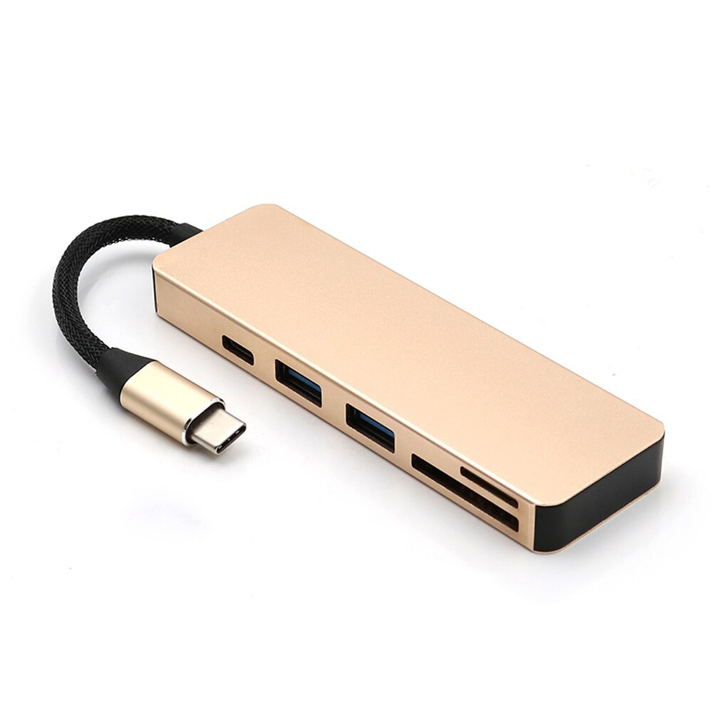 5- i -1 usb c hub multi-port adapter med 1 usb 3.1 port og 2 usb 3.0 porte sd tf kortlæser til type c enheder