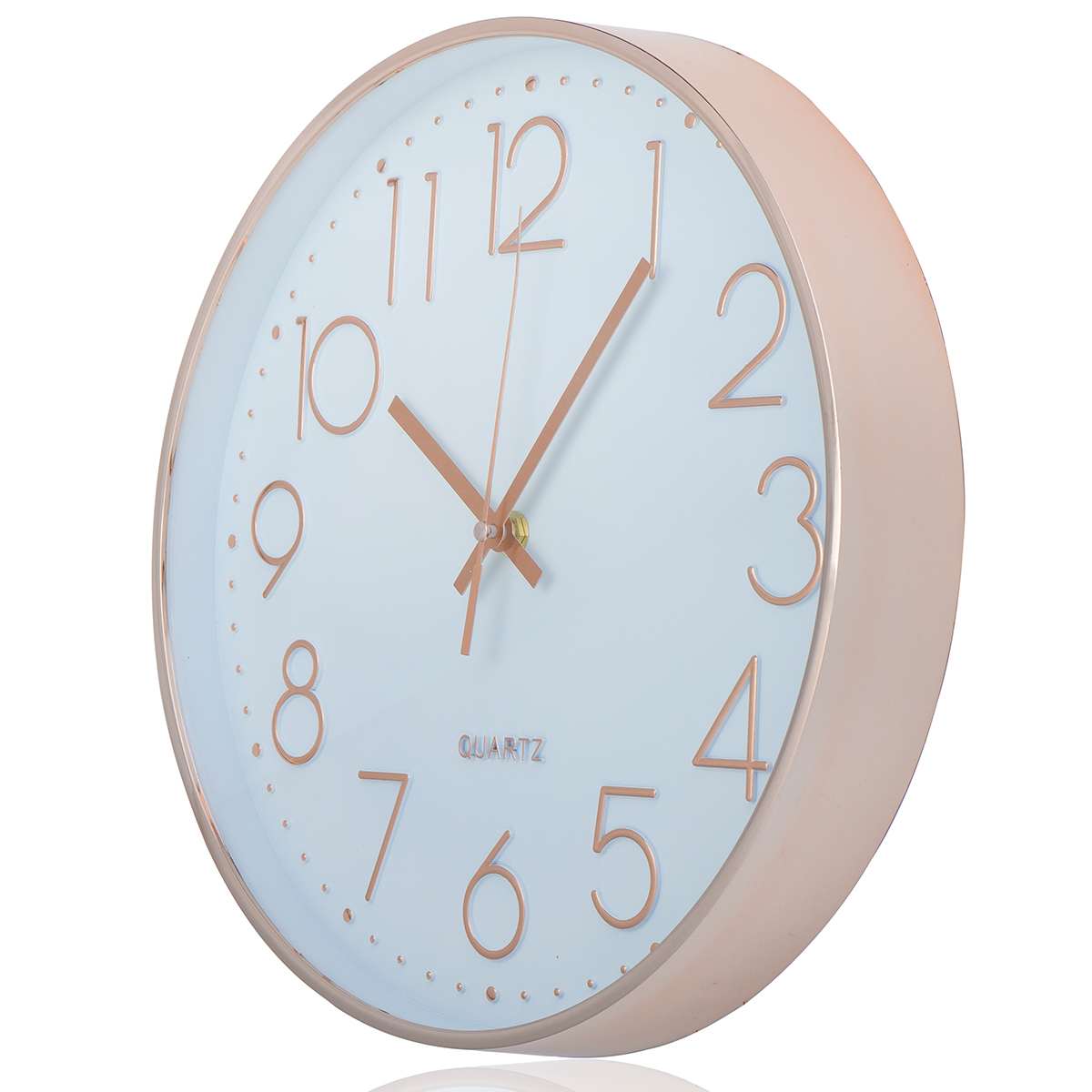 12 Inch Rose Gold Black Silent Wall Clocks For Bedroom Living Room Simple Quartz Wall Hanging Clock Home Decor no Battery