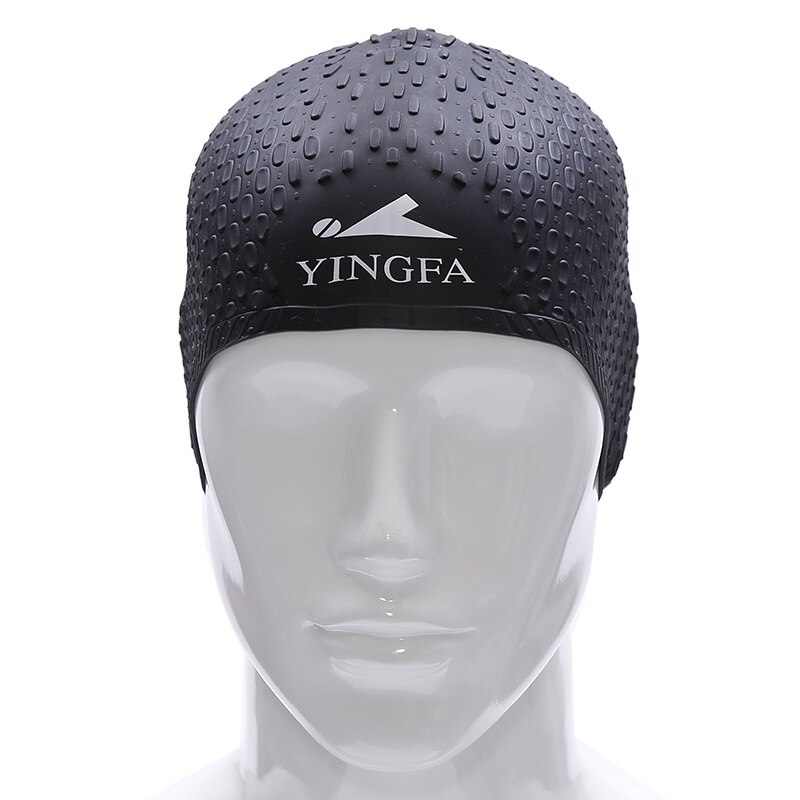 Siliconen Waterdicht Zwemmen Caps Beschermen Oren Lange Haar Sport Zwemmen Zwembad Hoed Badmuts Gratis Grootte Voor Mannen Vrouwen Volwassenen: black