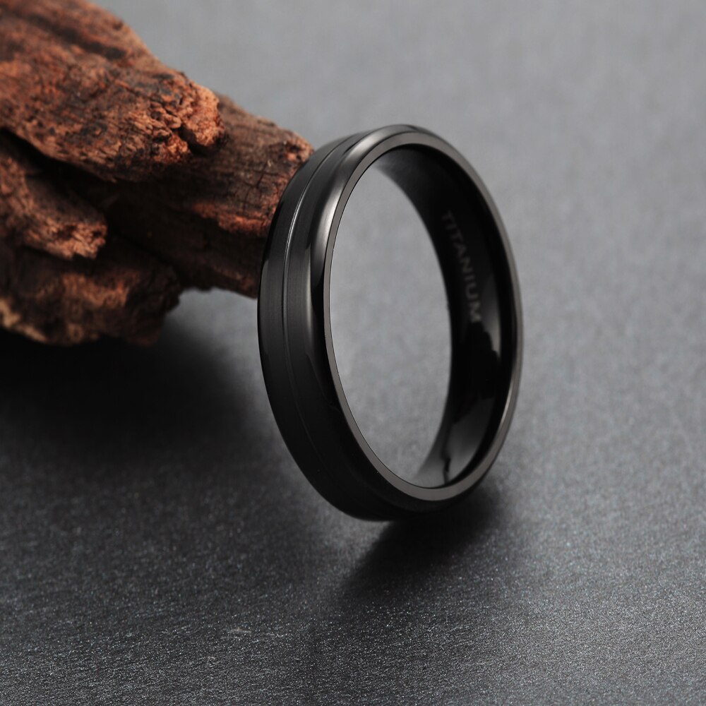 Eamti mand sort ringfinger 8mm cool børstet titanium vielsesringe forlovelsesbånd mandlige smykker bagues anelli anillo hombre