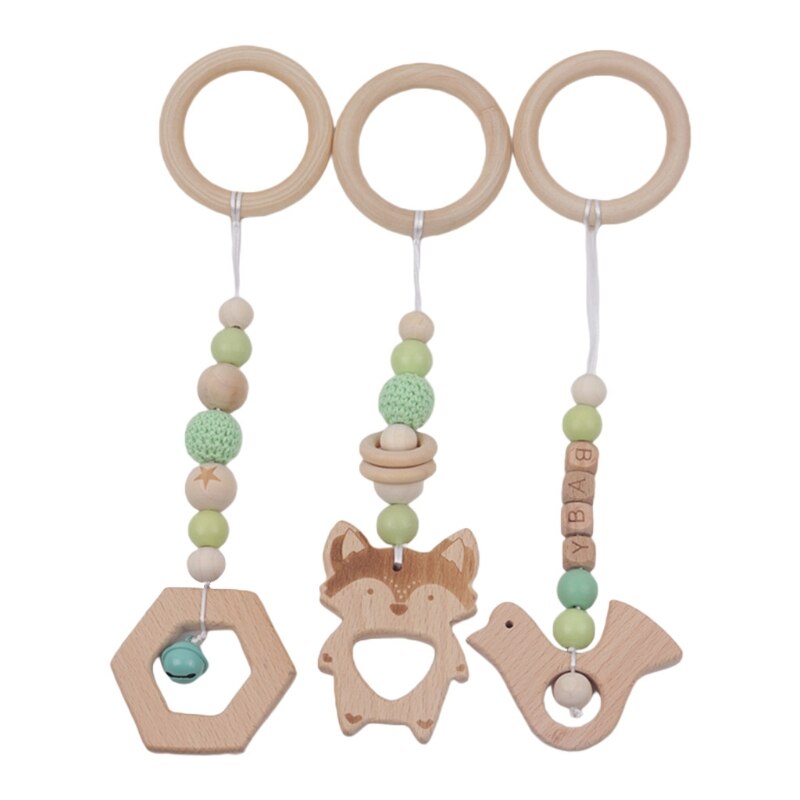 Baby Play Gym Frame Houten Beuken Activiteit Gym Frame Wandelwagen Opknoping Hangers Speelgoed Bijtring Ring Verpleging Rammelaar Speelgoed Room Decor