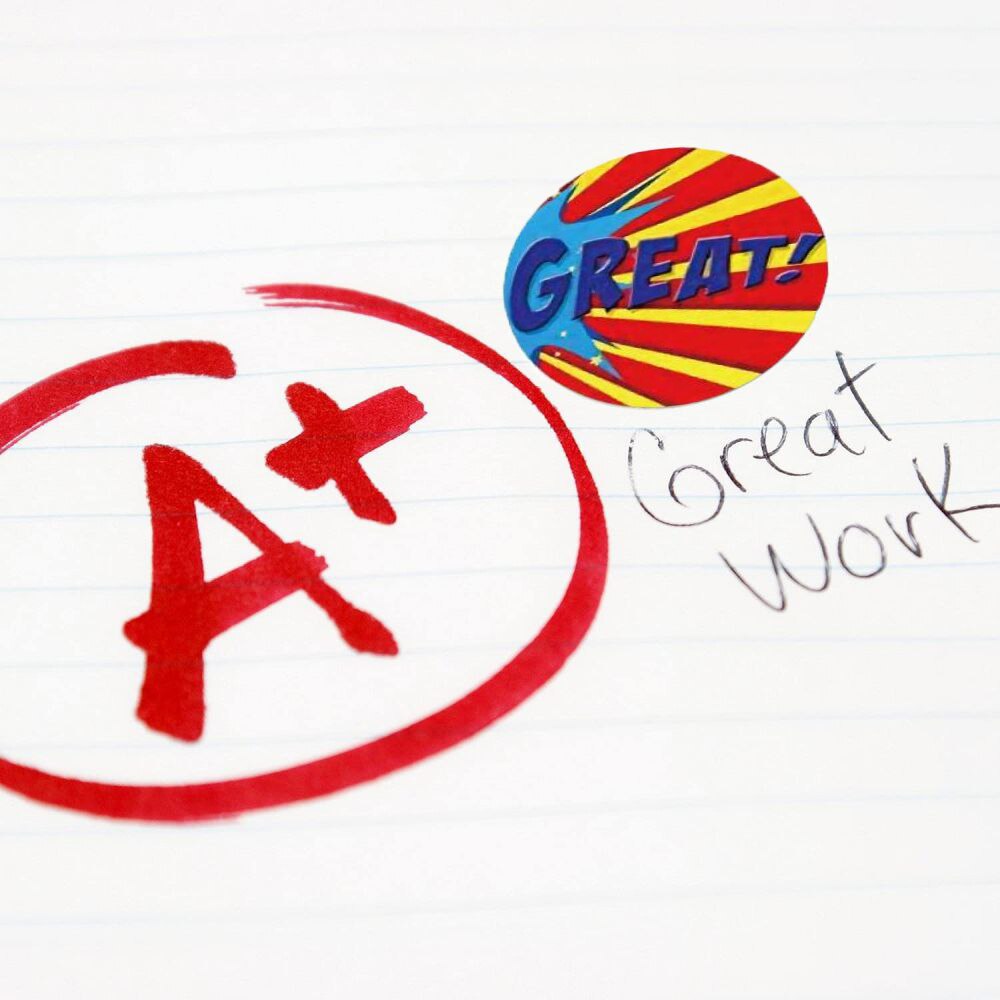 English Words Reward Sticker for Kids Cartoon Pattern Encouragement Child Cute Sticker Labels for Teacher Supplies Reward