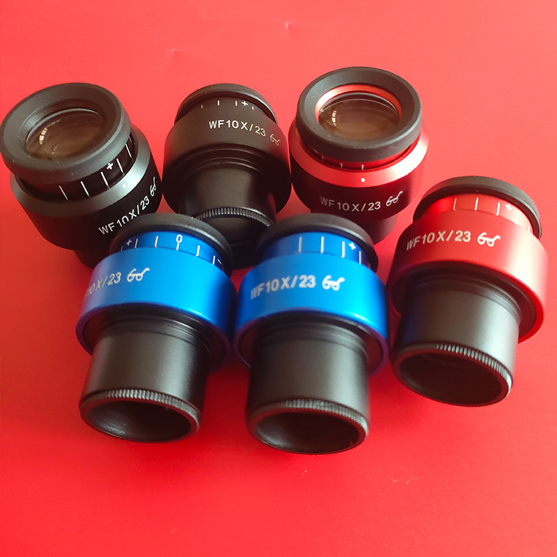 2Stck WF10X/23 Mikroskop Weitwinkel Okular Okular Eyepoint Objektiv Einstellbare Breite Feld 30mm Weitfeld Mikroskop Okular
