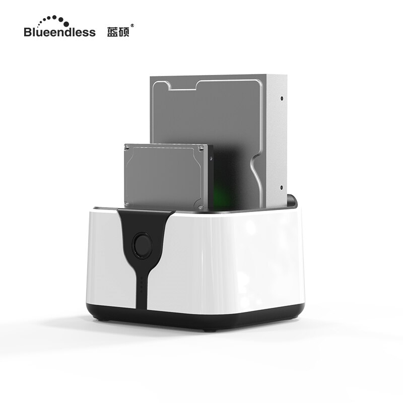 Blueendless USB 3.0 Hdd Enclosure Support 4tb Capacity 3.5 2.5 Inch Hdd Clone Station 2 Bay with Plastic Hdd SSD Stock Station