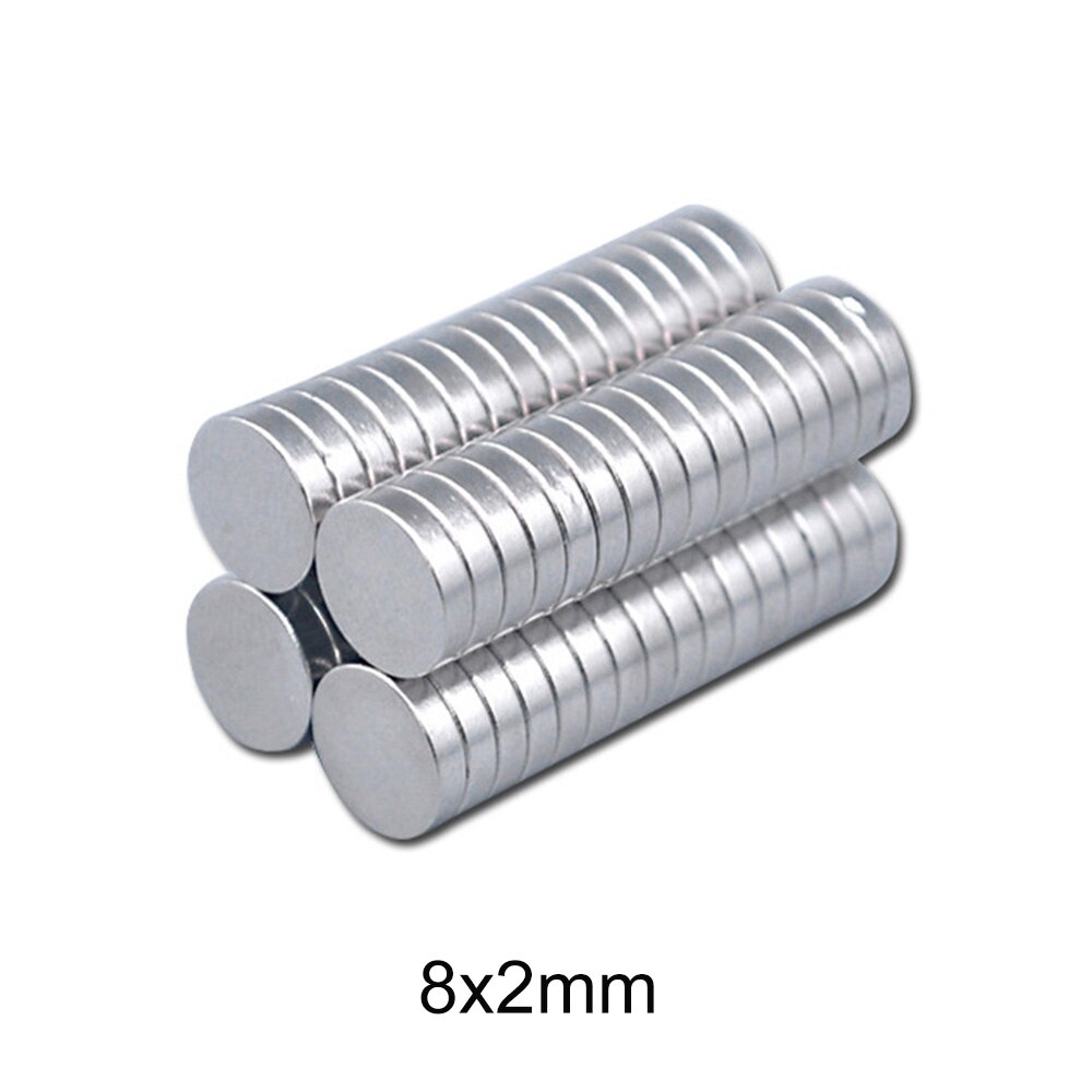 50 ~ 600 Stuks 8X2 Mm Neodymium Magneet 8Mm X 2 Mm Permanente Ronde Magneet Sterke 8X2 Mm Super Krachtige Magnetische Schijf Magneet Sheet 8*2 Mm