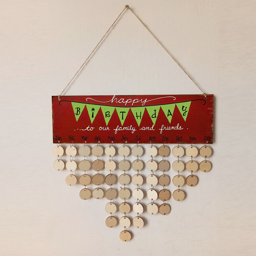 Kerst Verjaardag Speciale Dagen Herinnering Board Thuis Opknoping Decor Houten Kalender Boord Opknoping Ornament Jaar Decoratie: 11