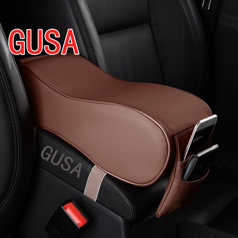 Lederen Auto Armsteun Pad Universele Auto Armleuningen Car Center Console Arm Rest Zetel Doos Pad Voertuig Beschermende Auto styling: Increase-coffee