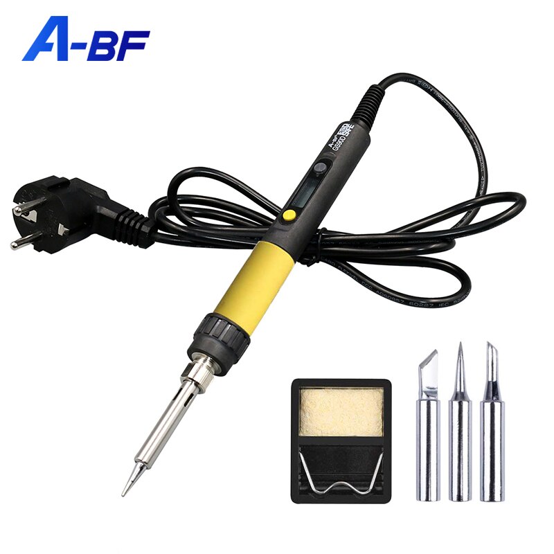 A-BF GS90D Electric Soldering Iron LCD Display Adjustable Temperature Hand Welding Tool Kit 220V Solder Iron with Soldering Tips