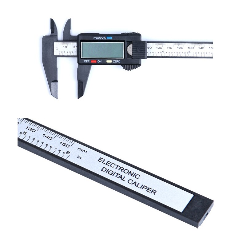 Paquimetro-micrómetro Digital LCD de 150mm y 6 pulgadas, calibrador Vernier electrónico, manómetro de fibra de carbón, 0,1mm