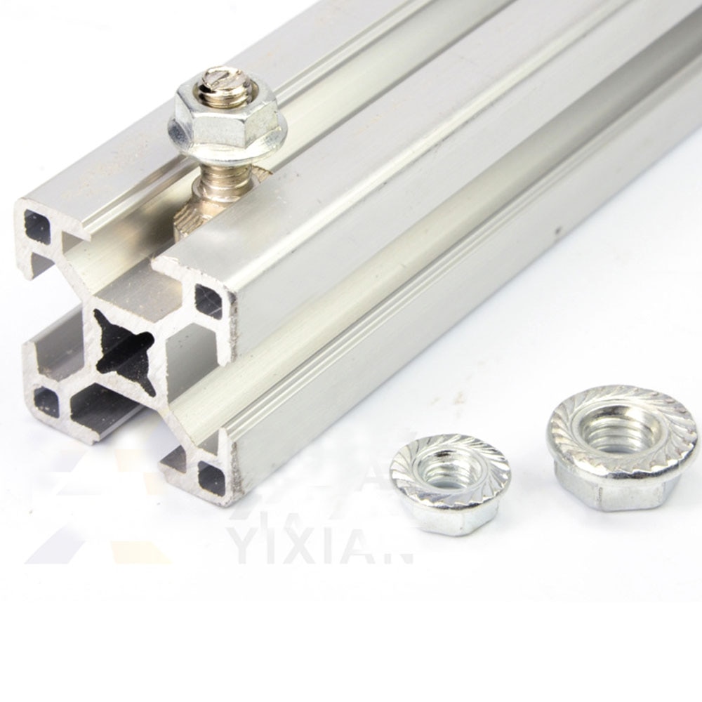 50 pçs/lote M5x12 M5x16 M5x20 T Parafusos Parafuso para o Padrão DA UE 2020 Trilho Linear Perfil De Alumínio, 50 pcs M5 Porcas Da Flange do Hex Opcional