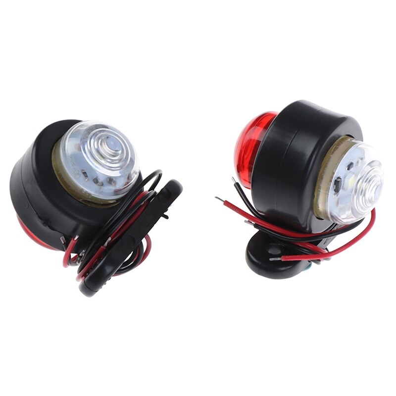 Luz LED de posición lateral para camión y remolque, indicador de señal de giro blanco y rojo, lámpara de señalización para camión, furgoneta, caravanas, 10-30V, 2 uds.