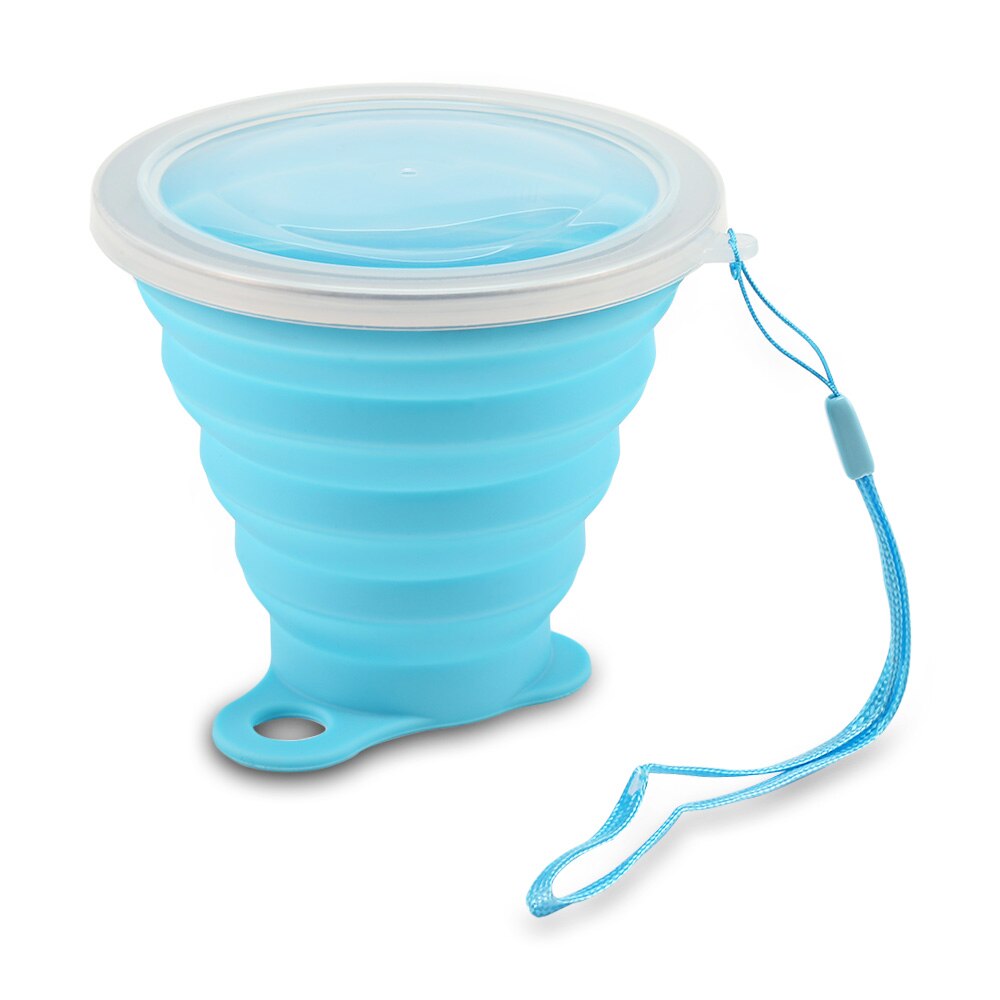 270ml Silikon Falten Wasser Flasche Tasse Mit Schlüsselband/Staubdicht Abdeckung Deckel Außen Kaffee Tee Milch Tassen Versenkbare Reise copa
