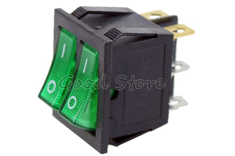1PCS KCD8 6PIN 16A 250V 20A 125V Double Light Switch Rocker Switch Waterproof ON-OFF KCD6 Boat Power Switch