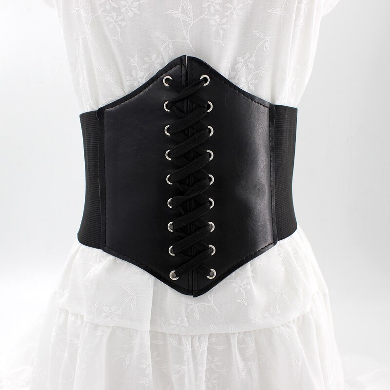 Corset cuero Pu ancho para adelgazamiento de cuerpo cinturones para mujer elástico cinturón a la cintura alto Cinto Sobretudo femenino Ceinture Femme Fajas