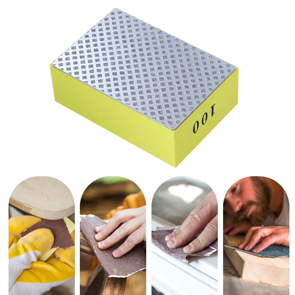 Diamant De Hand Polijsten Pad Professionele Hand Slijpen Blok Voor Steen Glas Schurende Pad Voor Glas Burr Trimmen
