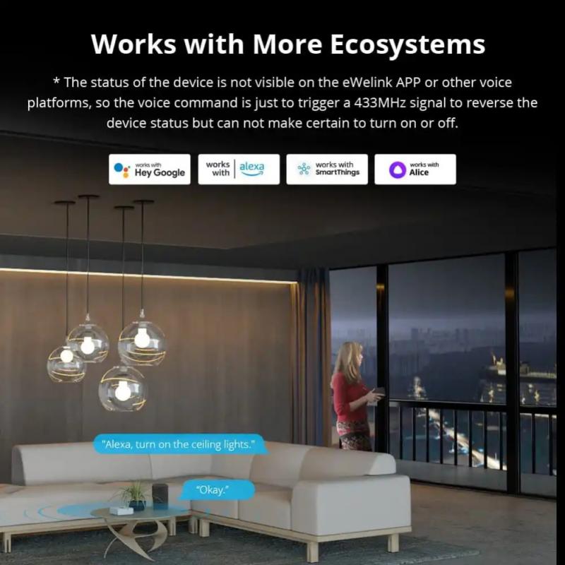 Sonoff rf bridge  r2 wlan 433 mhz, drahtlose fernbedienung per ewelink app, smart-home-automatisierung, kompatibel mit alexa und google home, rf-gerät