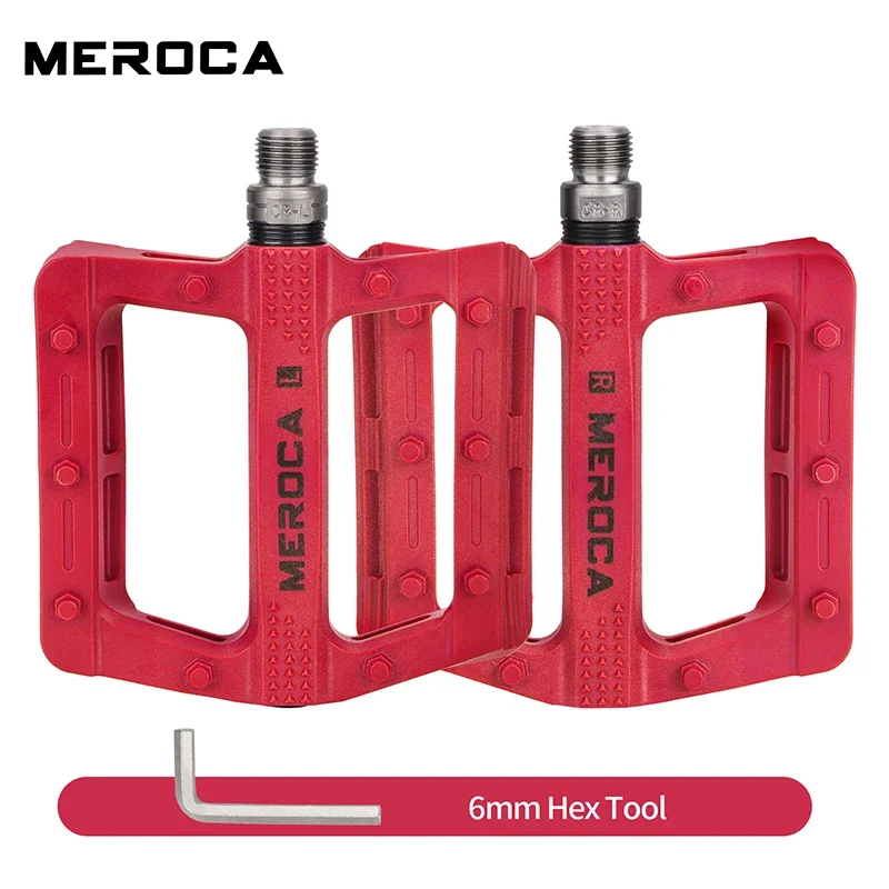 MEROCA Nylon Fietspedaal Verbreed Antislip Mountainbike Pedalen Wegfietspedaal Universeel Fietspedaal: YELLOW