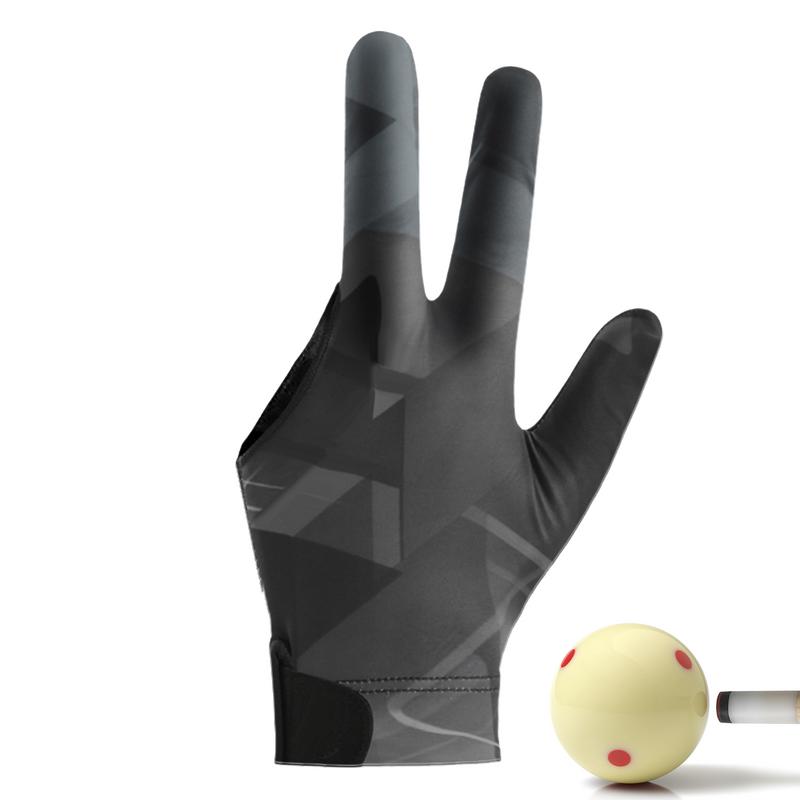 Luvas de bilhar esquerdas, Luvas Snooker Cue, Equipamentos esportivos para iniciantes e profissionais, 3 Fingers Shooters