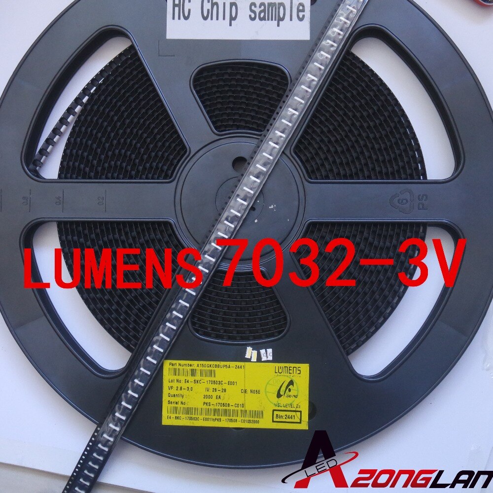 LUMENS LED Backlight Edge LED Series 0.7W 3V 7032 Cool white For SAMSUNG LED LCD Backlight TV Applicatio A150GKCBBUP5A 50PCS