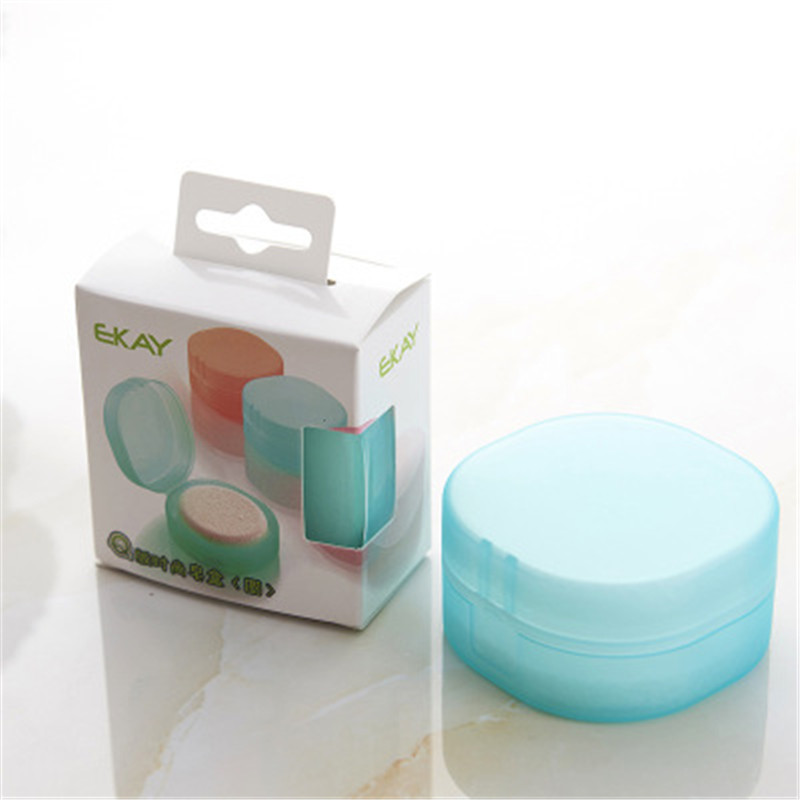 caja de jabón redonda de plástico transparente, soporte de esponja para jabón, Set de accesorios de baño para el hogar, edición de jabón, caja de jabón de