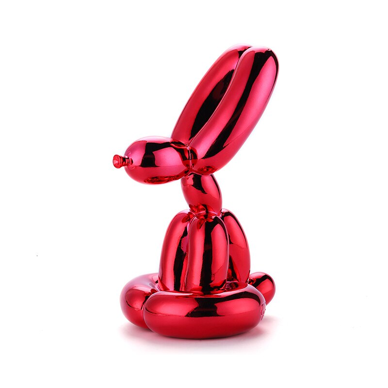 ABSTRACTION nordique décoration animale JEFF KOONS ballon lapin série résine artisanat décoration de la maison SCULPTURE: Red / 25 cm high