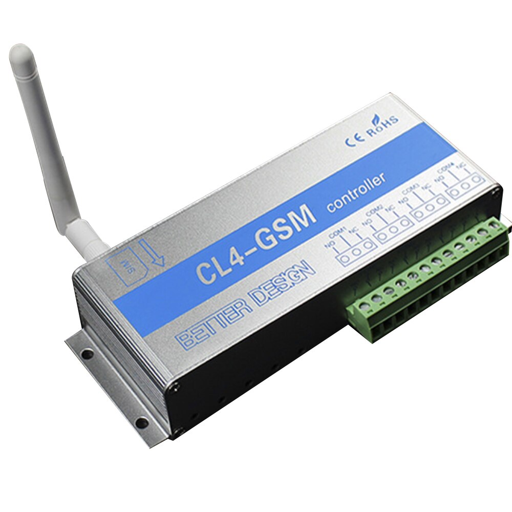 Mando a distancia GSM SMS, sensor de CL4-GSM inalámbrico con caja de aleación de aluminio, 4 relé: UK plug