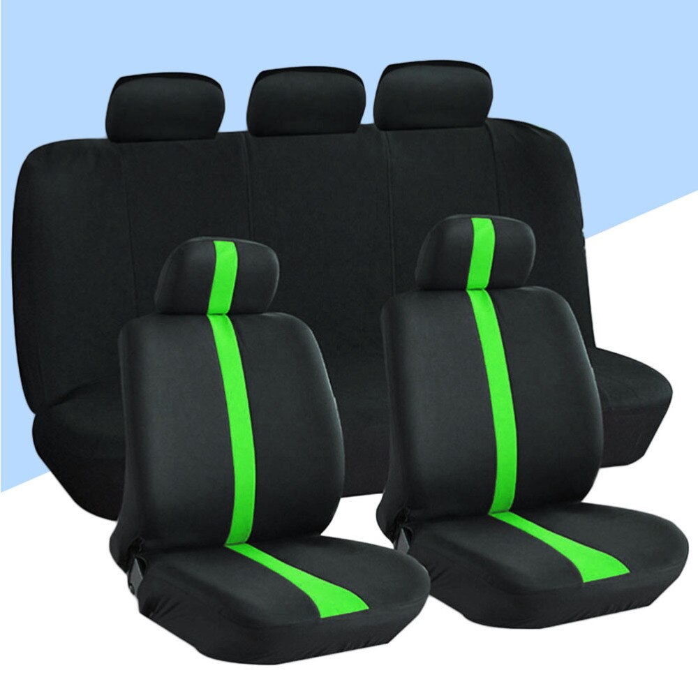 9 unids/set cubierta Universal de asiento de coche cubiertas de asiento completo Interior de coche decoración (rojo): Green