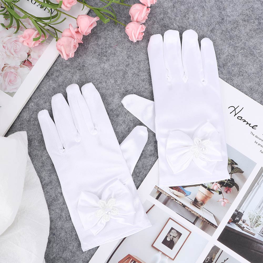 1 paar Elastische Zijde En Satijn kinderen Party Accessoires Korte Handschoenen Korte Paragraaf Dame Handschoenen Handschoenen Prinses